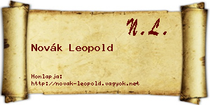 Novák Leopold névjegykártya